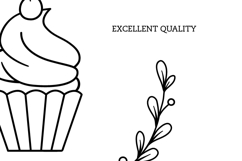 Cupcake SVG Wreath Logo For Cricut Cut File Bakery Round PNG Product Image 2