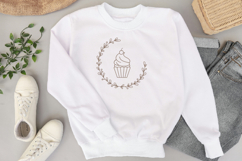 Cupcake SVG Wreath Logo For Cricut Cut File Bakery Round PNG Product Image 3