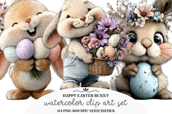 Happy Easter Bunny Clipart,Happy Easter Png Product Image 1