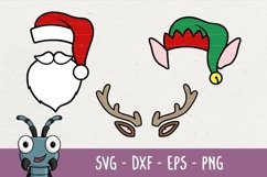 Santa clause hat svg, elf hat svg, reindeer antlers svg Product Image 1