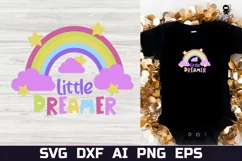 Little Dreamer SVG, Baby Rainbow Cut files PNG DXF Product Image 2
