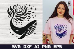 Celestial Whale SVG, Magic Design Cut file DXF PNG Product Image 1