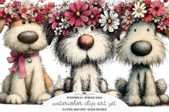 Whimsical Spring Dog Clipart Product Image 1