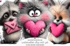 Whimsical Valentine Fox Clipart Product Image 1
