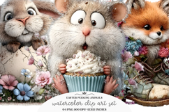 Easter Peeking Animals Clipart Product Image 1