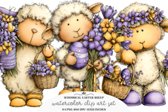 Whimsical Easter Sheep Clipart Product Image 1