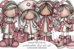 Whimsical Spring Nurse Girl Clipart Product Image 1