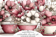 Whimsical Spring Tea Cup Clipart Product Image 1