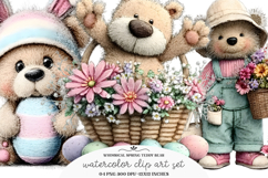 Whimsical Spring Teddy Bear Clipart Product Image 1