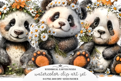 Whimsical Easter Panda Clipart Product Image 1
