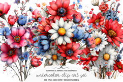 Whimsical Spring Wildflowers Clipart Product Image 1