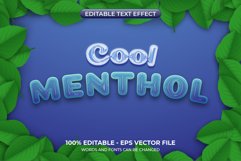 Cold menthol text effect with mint leaves on blue background Product Image 1