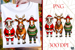 Funny Christmas Cows Png for Shirt | Farm Christmas Png File Product Image 1