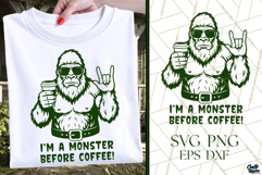 I&#039;m A Monster Before Coffee SVG | Funny Bigfoot SVG|PNG Product Image 1