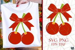Christmas Ornament Cherries | Coquette Christmas SVG/PNG Product Image 1