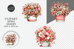 Whimsical Flower Basket Clipart Product Image 1