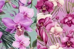 Boho Orchid Seamless Patterns - 300DPI Product Image 7