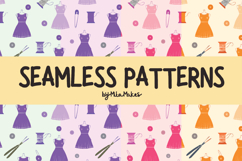 Retro Sewing Dress Seamless Pattern Product Image 1