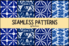 Indigo Shibori Tie Dye Geometric Seamless Pattern Product Image 1