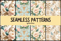 Elegant Peony Damask - Vintage Floral Seamless Patterns Product Image 1