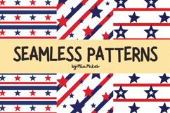 Patriotic Stars and Stripes Seamless Pattern PNGs Product Image 1