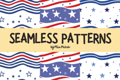 Wavy Stars and Stripes Patriotic Seamless Pattern PNGs Product Image 1
