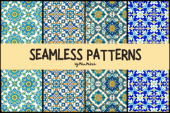 Blue and Gold Mediterranean Tile Patterns Product Image 1