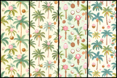 Tropical Palm Coconuts and Protea Seamless Pattern Product Image 2