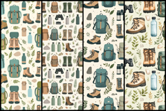 Camping Adventure Hiking Gear Seamless Patterns Product Image 2