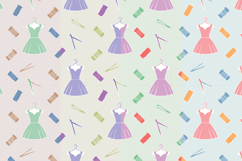 Modern Sewing Dress Seamless Pattern Product Image 1
