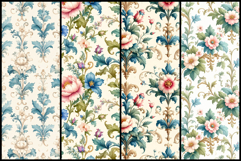 Luxury Baroque Floral Watercolor Seamless Patterns Set Product Image 2
