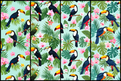 Tropical Toucan Jungle Watercolor Seamless Pattern Product Image 2