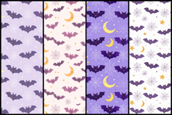 Kawaii Bat &amp; Moon - Seamless Halloween Patterns Product Image 2