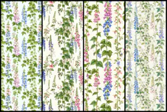 Watercolor Foxglove & Cottage Wildflower Seamless Patterns Product Image 2