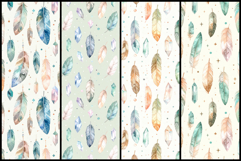 Soft Watercolor Feathers and Crystals Pattern Product Image 2