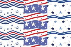 Wavy Stars and Stripes Patriotic Seamless Pattern PNGs Product Image 2