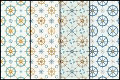 Nautical Steering Wheel Seamless Patterns Product Image 2