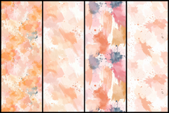 Peach Watercolor Paint Splash Seamless Pattern Product Image 2