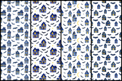 Watercolor Haunted Village - Halloween Seamless Patterns Product Image 2