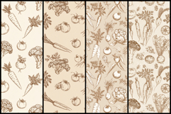 Vintage Vegetable Garden Seamless Patterns Product Image 2