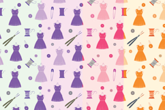Retro Sewing Dress Seamless Pattern Product Image 2