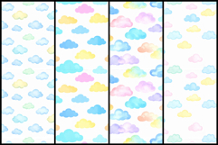 Pastel Watercolor Clouds Seamless Pattern Product Image 2