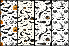Gothic Halloween Night - Linocut Style Seamless Patterns Product Image 2