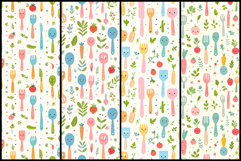 Cute Kitchen Utensils and Veggies Seamless Pattern Product Image 2