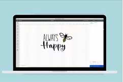 Bee Happy SVG, Motivational SVG for cricut DIY projects Product Image 5