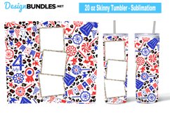 4th of July Glitter Animal Print Photo Tumber Sublimation Product Image 1