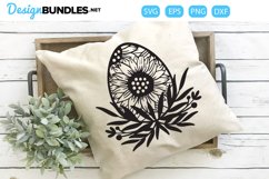Sunflower Easter Egg Paper Cut| SVG | Product Image 1