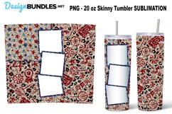 American Flag Glitter Photo Tumber Sublimation Product Image 1
