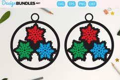 2 D Snowflake Earring svg, Christmas Earring svg Product Image 1