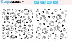 Fall pumpkin seamless pattern SVG | Fall y'all pattern svg Product Image 1